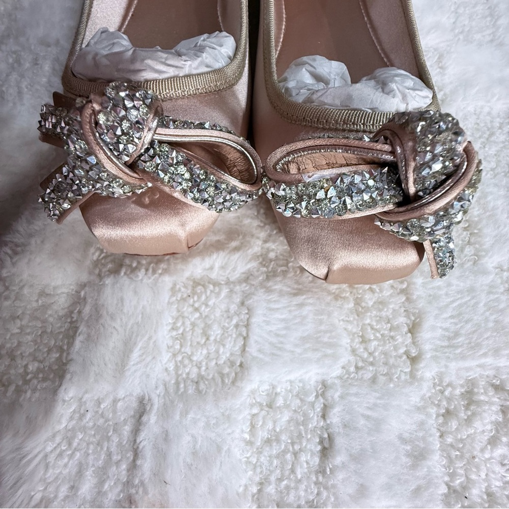 Kate spade - New Elegant Pink Ballet Flats with Rhinestone Bow. - Picture 3 of 10